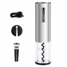 Set Cadou EDAR Pentru Vin Cu Tirbuson Electric Reincarcabil, Taietor Folie, Aerator Turnare, Dop Vacuum, Cablu USB Inclus, In...