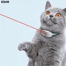 Jucarie EDAR Tip Zgarda Reglabila Pentru Pisici, Reincarcabila, USB, Doua Moduri De Iluminare Cu Laser, Turcoaz