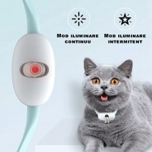 Jucarie EDAR Tip Zgarda Reglabila Pentru Pisici, Reincarcabila, USB, Doua Moduri De Iluminare Cu Laser, Turcoaz Jucarie EDAR Tip Zgarda Reglabila Pentru Pisici, Reincarcabila, USB, Doua Moduri De Iluminare Cu Laser, Turcoaz
