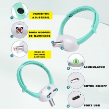 Jucarie EDAR Tip Zgarda Reglabila Pentru Pisici, Reincarcabila, USB, Doua Moduri De Iluminare Cu Laser, Turcoaz Jucarie EDAR Tip Zgarda Reglabila Pentru Pisici, Reincarcabila, USB, Doua Moduri De Iluminare Cu Laser, Turcoaz