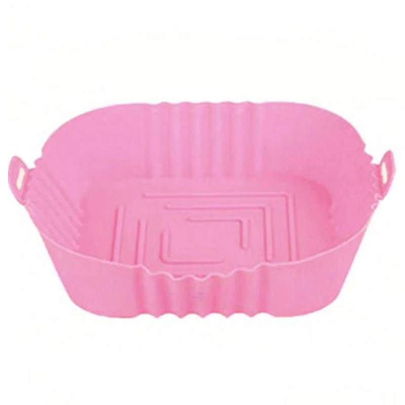 Tava Silicon EDAR, Pentru Friteuza, Prajit, Copt, Air Fryer, Rezistenta La Temperaturi Inalte, Reutilizabila, Patrata, 14 x 1...