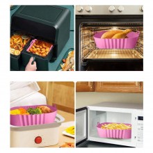 Tava Silicon EDAR, Pentru Friteuza, Prajit, Copt, Air Fryer, Rezistenta La Temperaturi Inalte, Reutilizabila, Patrata, 14 x 1...