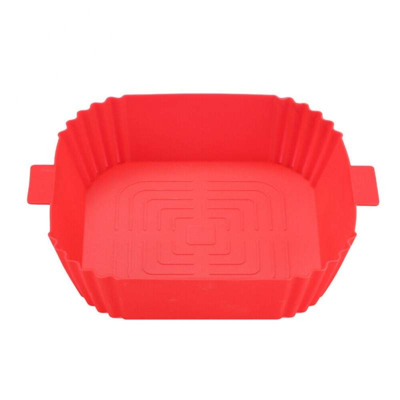 Tava Silicon EDAR, Pentru Friteuza, Prajit, Copt, Air Fryer, Rezistenta La Temperaturi Inalte, Reutilizabila, Patrata, 14 x 1...
