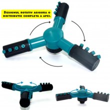 Aspersor Rotativ Irigator EDAR Cu 3 Brate, Pentru Gradina, Gazon, 12 Duze, Pulverizare Uniforma 360 Grade, Accesorii Conectiv...