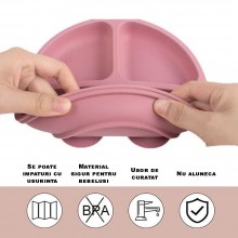 Set Diversificare EDAR Pentru Copii, Farfurie Compartimentata, Ventuza Fixare, Furculita, Lingurita, Pahar, Silicon Non-Toxic...