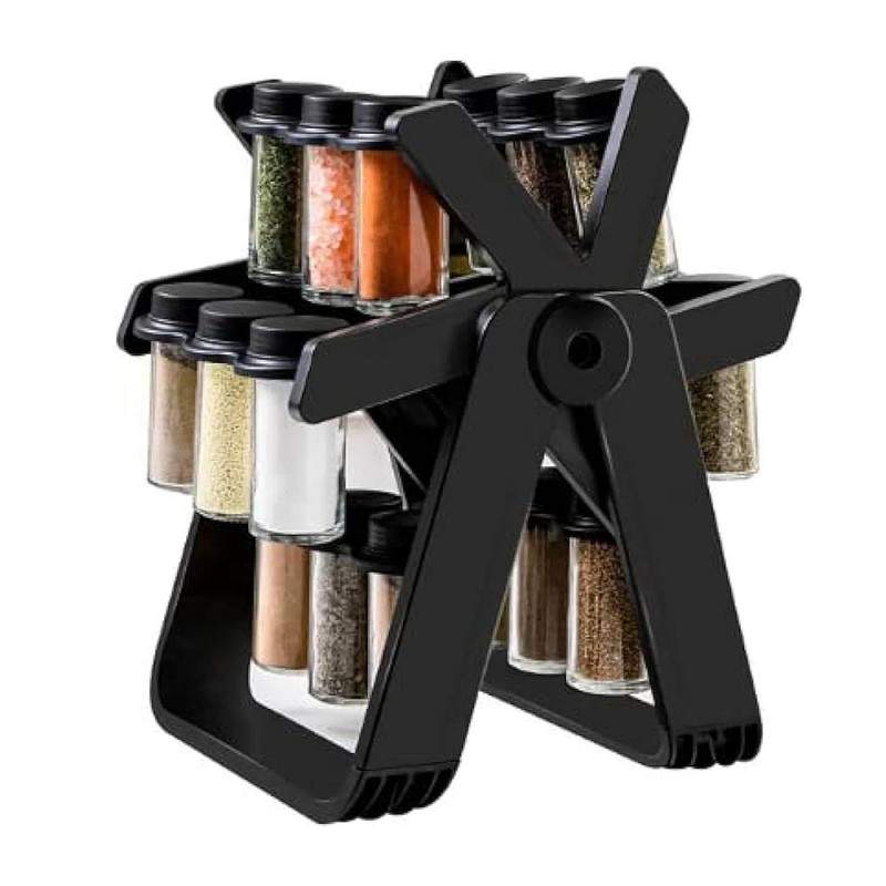 Organizator Rotativ 360° EDAR Pentru Condimente Cu 18 Recipiente, Depozitare Condimente, 34x25 cm, Negru Organizator Rotativ 360° EDAR Pentru Condimente Cu 18 Recipiente, Depozitare Condimente, 34x25 cm, Negru