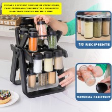 Organizator Rotativ 360° EDAR Pentru Condimente Cu 18 Recipiente, Depozitare Condimente, 34x25 cm, Negru Organizator Rotativ 360° EDAR Pentru Condimente Cu 18 Recipiente, Depozitare Condimente, 34x25 cm, Negru