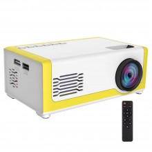 Mini Proiector Video LED SIKS, Portabil, 1080P, Full HD Display True Color, Suport Card Micro-SD, Alb-Galben