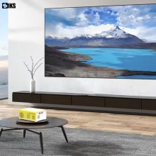Mini Proiector Video LED SIKS, Portabil, 1080P, Full HD Display True Color, Suport Card Micro-SD, Alb-Galben