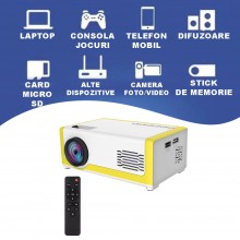 Mini Videoproiector EDAR, Portabil, Rezolutie 1080P, Distanta Maxima Focalizare 2 Metri, Compatibil Telefon, Consola Jocuri, ... Mini Videoproiector EDAR, Portabil, Rezolutie 1080P, Distanta Maxima Focalizare 2 Metri, Compatibil Telefon, Consola Jocuri, ...