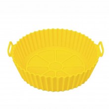 Tava Silicon EDAR, Pentru Friteuza, Prajit, Copt, Air Fryer, Rezistenta La Temperaturi Inalte, Reutilizabila, Rotunda, 16 x 1...