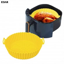 Tava Silicon EDAR, Pentru Friteuza, Prajit, Copt, Air Fryer, Rezistenta La Temperaturi Inalte, Reutilizabila, Rotunda, 16 x 1...