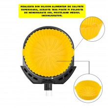 Tava Silicon EDAR, Pentru Friteuza, Prajit, Copt, Air Fryer, Rezistenta La Temperaturi Inalte, Reutilizabila, Rotunda, 16 x 1...