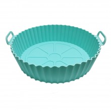 Tava Silicon EDAR, Pentru Friteuza, Prajit, Copt, Air Fryer, Rezistenta La Temperaturi Inalte, Reutilizabila, Rotunda, 16 x 1...