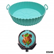 Tava Silicon EDAR, Pentru Friteuza, Prajit, Copt, Air Fryer, Rezistenta La Temperaturi Inalte, Reutilizabila, Rotunda, 16 x 1...