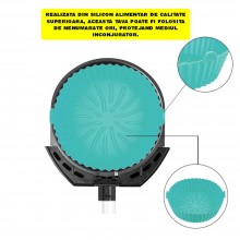 Tava Silicon EDAR, Pentru Friteuza, Prajit, Copt, Air Fryer, Rezistenta La Temperaturi Inalte, Reutilizabila, Rotunda, 16 x 1...