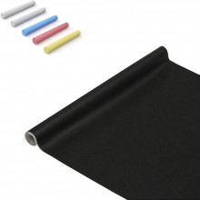 Tabla De Scris EDAR Tip Sticker Autoadeziv, Crete Incluse, Reutilizabila, Aplicare Pe Perete, Lemn, Metal, 45 x 100 cm, Neagra