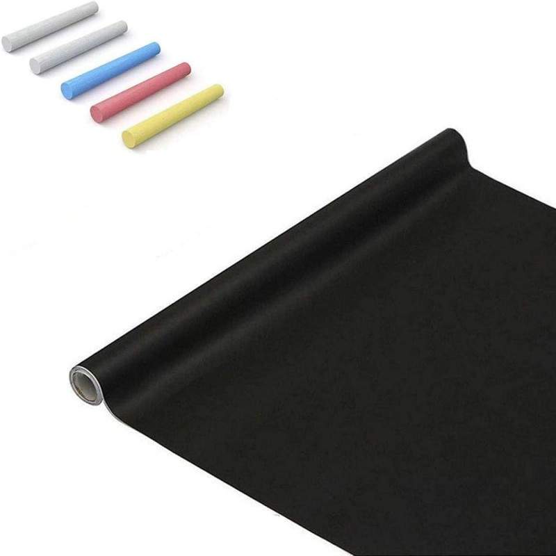 Tabla De Scris EDAR Tip Sticker Autoadeziv, Crete Incluse, Reutilizabila, Aplicare Pe Perete, Lemn, Metal, 45 x 100 cm, Neagra