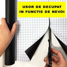 Tabla De Scris EDAR Tip Sticker Autoadeziv, Crete Incluse, Reutilizabila, Aplicare Pe Perete, Lemn, Metal, 45 x 100 cm, Neagra