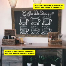 Tabla De Scris EDAR Tip Sticker Autoadeziv, Crete Incluse, Reutilizabila, Aplicare Pe Perete, Lemn, Metal, 45 x 100 cm, Neagra