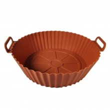 Tava Silicon EDAR, Pentru Friteuza, Prajit, Copt, Air Fryer, Rezistenta La Temperaturi Inalte, Reutilizabila, Rotunda, 16 x 1...