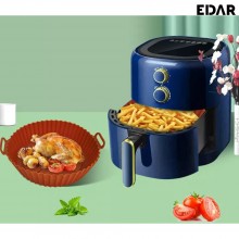 Tava Silicon EDAR, Pentru Friteuza, Prajit, Copt, Air Fryer, Rezistenta La Temperaturi Inalte, Reutilizabila, Rotunda, 16 x 1...