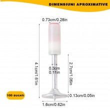 Set 100 x Cui Fixare EDAR, Autopropulsare, Pentru Pistol Manual, Model CIuperca, 7.2 mm, Alb/Argintiu