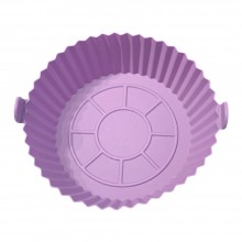 Tava Silicon EDAR, Pentru Friteuza, Prajit, Copt, Air Fryer, Rezistenta La Temperaturi Inalte, Reutilizabila, Rotunda, 16 x 1...