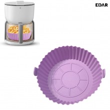 Tava Silicon EDAR, Pentru Friteuza, Prajit, Copt, Air Fryer, Rezistenta La Temperaturi Inalte, Reutilizabila, Rotunda, 16 x 1...