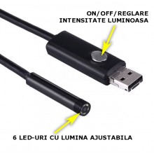 Camera Endoscopica EDAR Cu LED Pentru Inspectie, Fir Rezistent La Apa, Conectare La Telefon, Compatibil Android/Windows Mufa ... Camera Endoscopica EDAR Cu LED Pentru Inspectie, Fir Rezistent La Apa, Conectare La Telefon, Compatibil Android/Windows Mufa ...