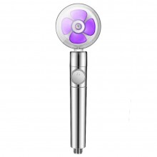 Para de Dus EDAR cu Elice, Cap Rotativ 360°, Jet Turbo, Presiune Puternica, Economisire Apa, Filtru Impuritati, Argintiu/Mov
