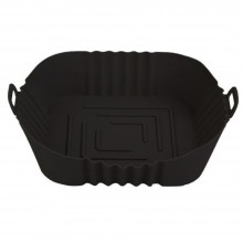 Tava Silicon EDAR, Pentru Friteuza, Prajit, Copt, Air Fryer, Rezistenta La Temperaturi Inalte, Reutilizabila, Patrata, 14 x 1...