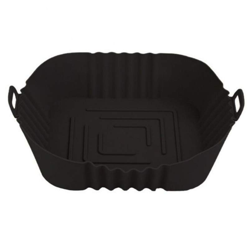 Tava Silicon EDAR, Pentru Friteuza, Prajit, Copt, Air Fryer, Rezistenta La Temperaturi Inalte, Reutilizabila, Patrata, 14 x 1...