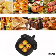 Tava Silicon EDAR, Pentru Friteuza, Prajit, Copt, Air Fryer, Rezistenta La Temperaturi Inalte, Reutilizabila, Patrata, 14 x 1...