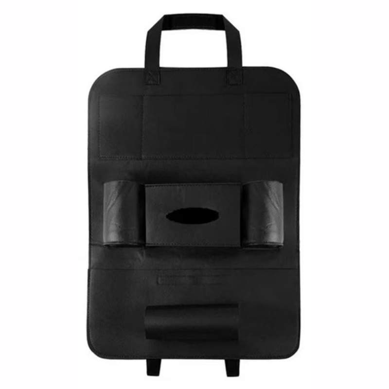 Organizator Auto EDAR Pentru Scaun, Piele Ecologica, Depozitare Obiecte Din Masina, Rezistent La Apa, 58 x 42 cm, Negru
