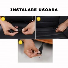 Organizator Auto EDAR Pentru Scaun, Piele Ecologica, Depozitare Obiecte Din Masina, Rezistent La Apa, 58 x 42 cm, Negru