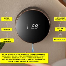 Dozator Electric Sapun EDAR Cu Senzor De Miscare, Automat, Dispenser Cu 3 Trepte Viteza, Display Temperatura Si Umiditate Amb...
