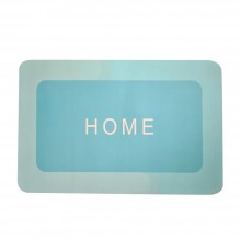 Covor De Baie EDAR, Cu Mesaj "Home", Absorbant, Antiderapant, Material Moale, Curatoare Usoara,77 x 47 cm, Dreptunghi, Turcoaz