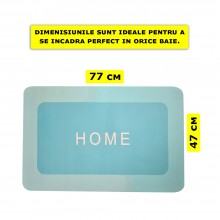 Covor De Baie EDAR, Cu Mesaj "Home", Absorbant, Antiderapant, Material Moale, Curatoare Usoara,77 x 47 cm, Dreptunghi, Turcoaz Covor De Baie EDAR, Cu Mesaj "Home", Absorbant, Antiderapant, Material Moale, Curatoare Usoara,77 x 47 cm, Dreptunghi, Turcoaz