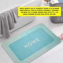 Covor De Baie EDAR, Cu Mesaj "Home", Absorbant, Antiderapant, Material Moale, Curatoare Usoara,77 x 47 cm, Dreptunghi, Turcoaz Covor De Baie EDAR, Cu Mesaj "Home", Absorbant, Antiderapant, Material Moale, Curatoare Usoara,77 x 47 cm, Dreptunghi, Turcoaz