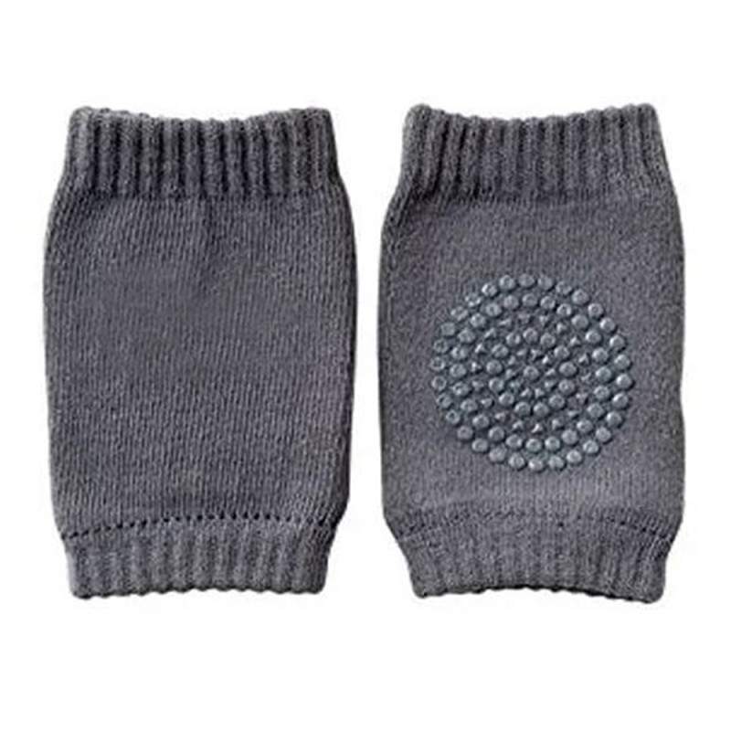 Genunchiere SIKS Din Bumbac Pentru Bebelusi, Pentru Protectie Zgarieturi, Cu Silicon, Antialunecare, Marime Unica 0-36 Luni, Gri
