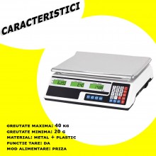 Cantar Electronic Precizie EDAR Pentru Magazine, Piata, Comercial, 40 Kg, Digital, Functie TARE, Display Luminat, Platforma M... Cantar Electronic Precizie EDAR Pentru Magazine, Piata, Comercial, 40 Kg, Digital, Functie TARE, Display Luminat, Platforma M...