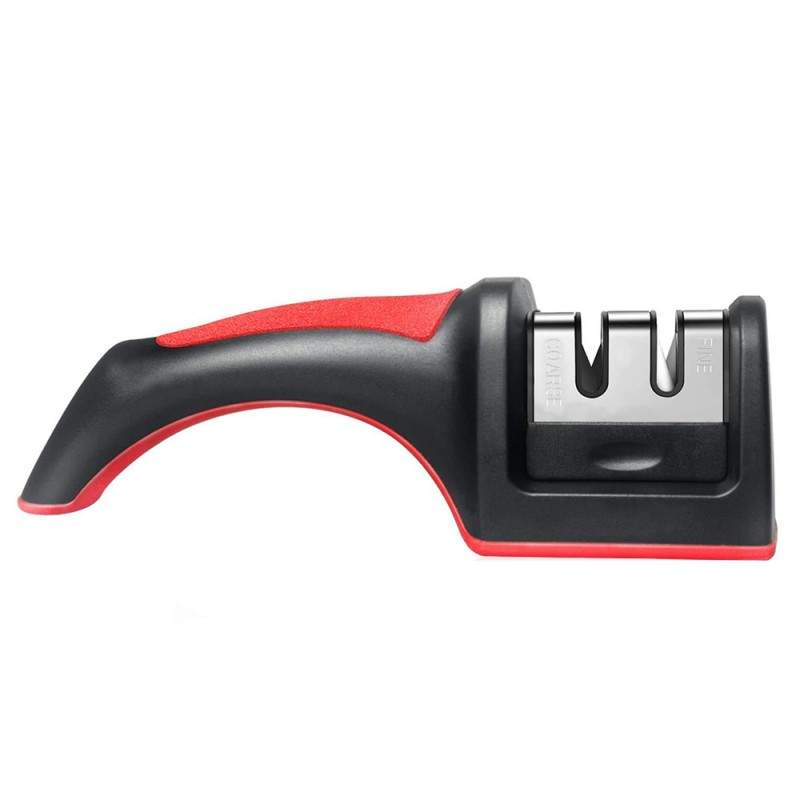 Ascutitor Manual Cutite EDAR, 2 Niveluri, Suprafata Antiaderenta, 19 x 5 x 6 cm, Negru/Rosu