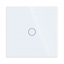 Intrerupator Lumina Cu Touch EDAR Din Sticla Securizata, De Perete, Iluminare LED, Ecran Tactil, Elegant, 1 Faza, Alb