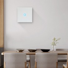 Intrerupator Lumina Cu Touch EDAR Din Sticla Securizata, De Perete, Iluminare LED, Ecran Tactil, Elegant, 1 Faza, Alb Intrerupator Lumina Cu Touch EDAR Din Sticla Securizata, De Perete, Iluminare LED, Ecran Tactil, Elegant, 1 Faza, Alb