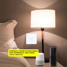 Intrerupator Lumina Cu Touch EDAR Din Sticla Securizata, De Perete, Iluminare LED, Ecran Tactil, Elegant, 1 Faza, Alb Intrerupator Lumina Cu Touch EDAR Din Sticla Securizata, De Perete, Iluminare LED, Ecran Tactil, Elegant, 1 Faza, Alb