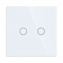 Intrerupator Lumina Cu Touch EDAR Din Sticla Securizata, De Perete, Iluminare LED, Ecran Tactil, Elegant, 2 Faze, Alb