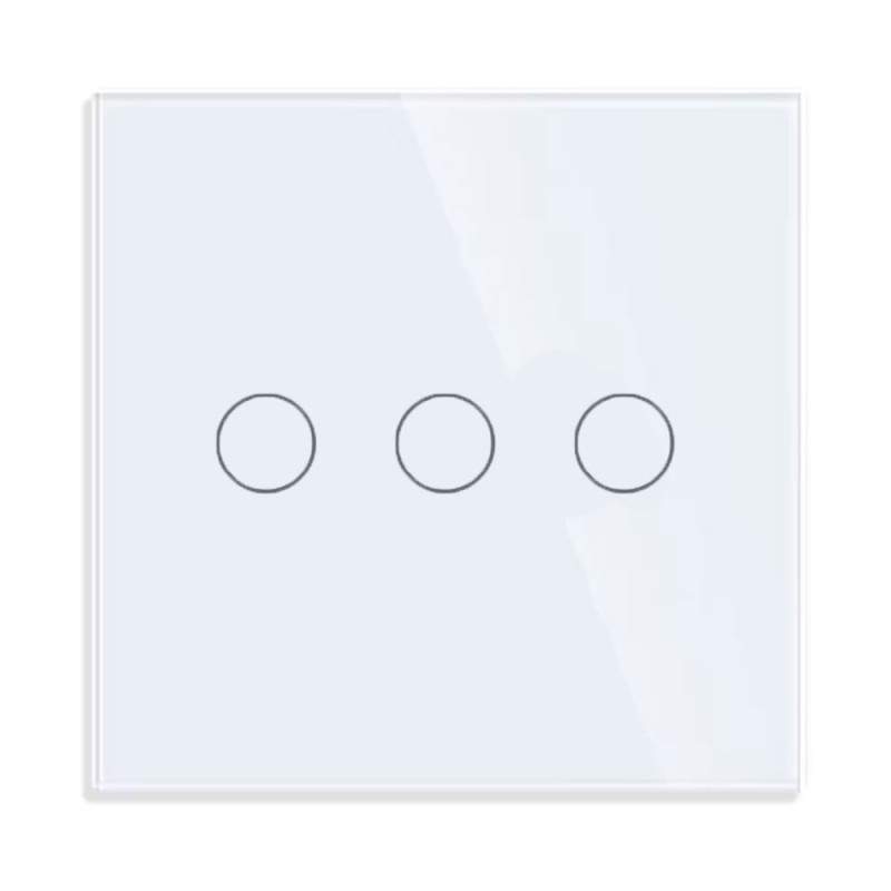 Intrerupator Lumina Cu Touch EDAR Din Sticla Securizata, De Perete, Iluminare LED, Ecran Tactil, Elegant, 3 Faze, Alb Intrerupator Lumina Cu Touch EDAR Din Sticla Securizata, De Perete, Iluminare LED, Ecran Tactil, Elegant, 3 Faze, Alb