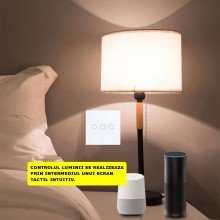 Intrerupator Lumina Cu Touch EDAR Din Sticla Securizata, De Perete, Iluminare LED, Ecran Tactil, Elegant, 3 Faze, Alb Intrerupator Lumina Cu Touch EDAR Din Sticla Securizata, De Perete, Iluminare LED, Ecran Tactil, Elegant, 3 Faze, Alb