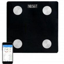Cantar Electronic Inteligent De Baie SIKS, Din Sticla Securizata, Maxim 180 Kg, Electronic Cu Aplicatie Smart, Corporal, Digi...